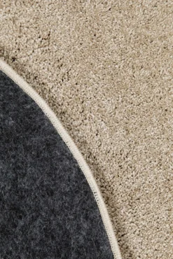 Kurzflorteppich Rund Sand Beige