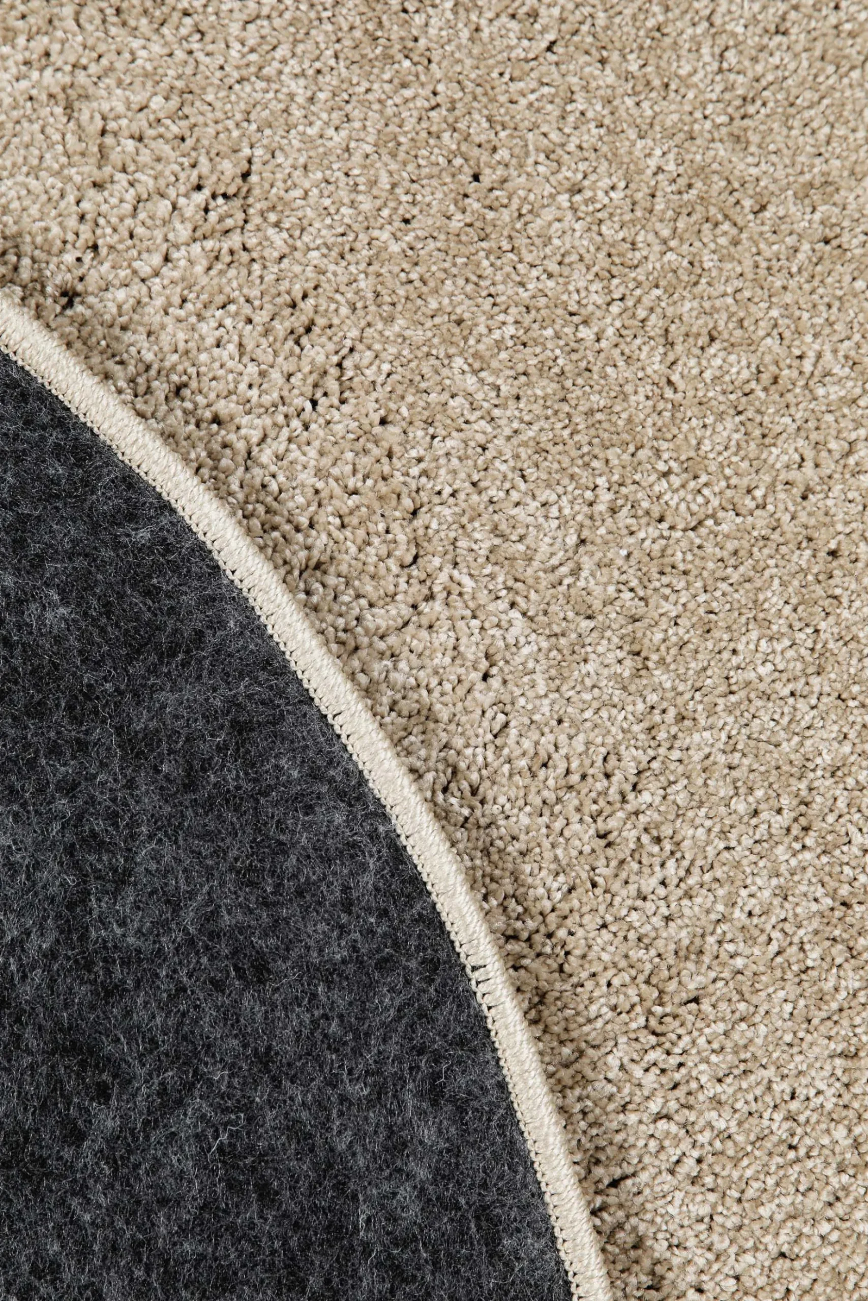 Kurzflorteppich Rund Sand Beige "Manta" Homie Living
