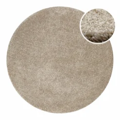 Kurzflorteppich Rund Sand Beige "Nova" WECONhome Basics