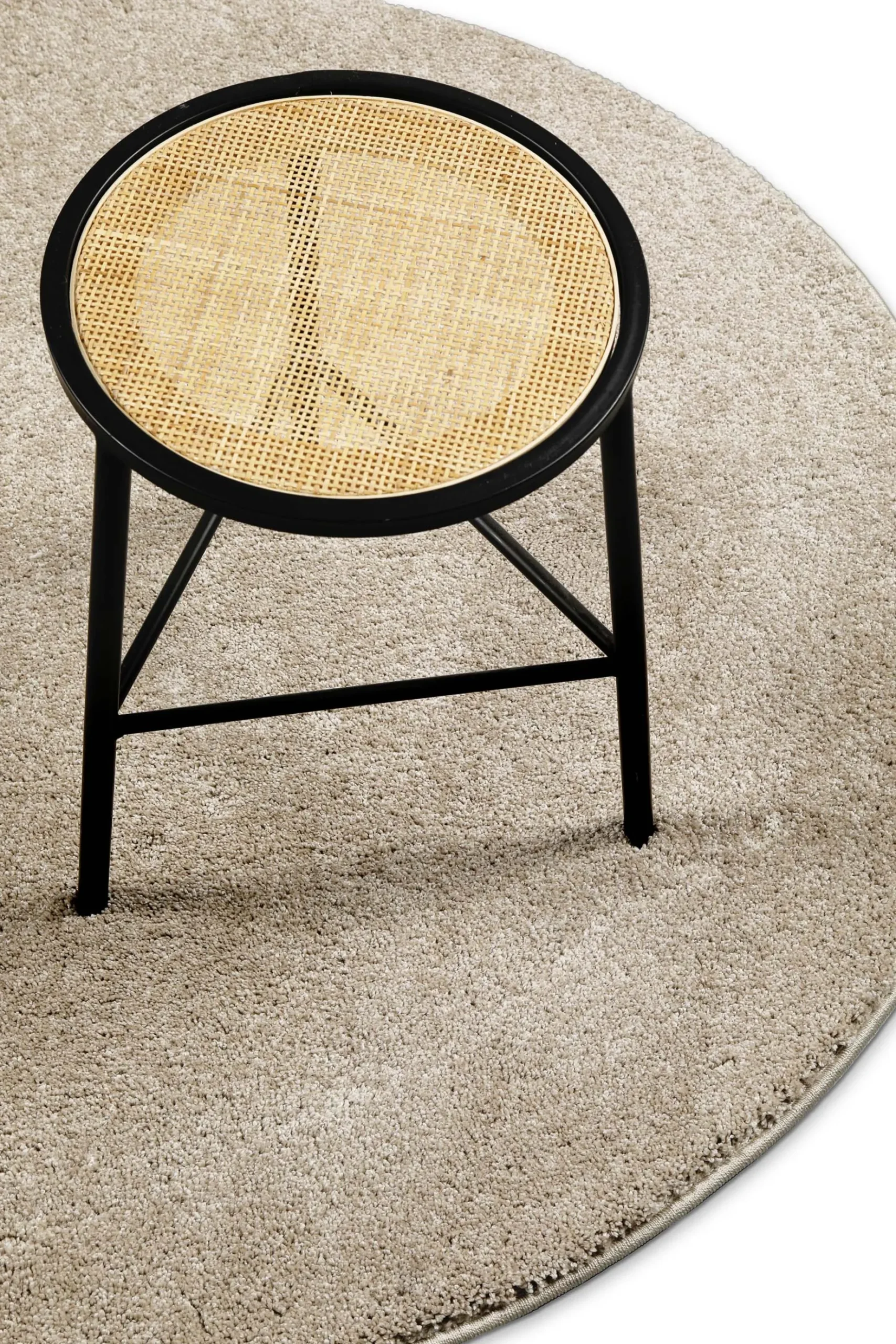 Kurzflorteppich Rund Sand Beige "Nova" WECONhome Basics