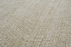 Kurzflor Teppich Rund Sand Beige aus Schurwolle 