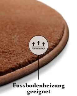 Kurzflorteppich Rund Ziegel Rot