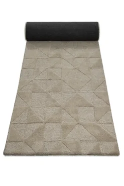 Kurzflor Teppich Sand Beige aus Schurwolle