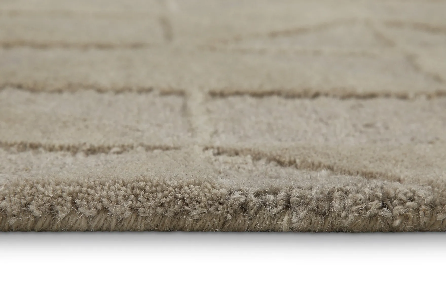 Kurzflor Teppich Sand Beige aus Schurwolle "Hamptons THIRTYSEVEN" WECONhome