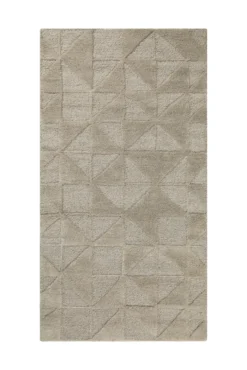 Kurzflor Teppich Sand Beige aus Schurwolle