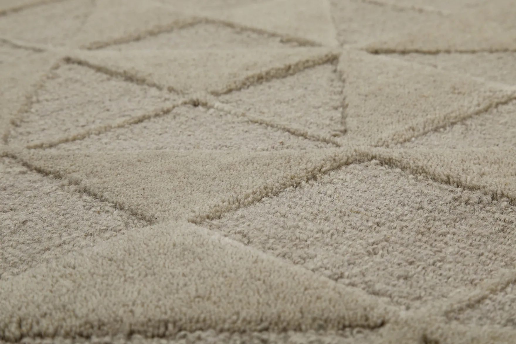 Kurzflor Teppich Sand Beige aus Schurwolle "Hamptons THIRTYSEVEN" WECONhome