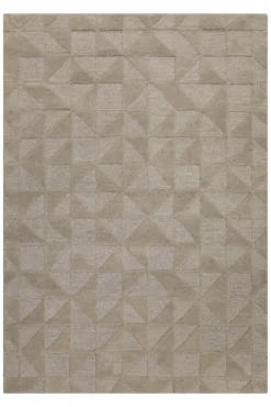 Kurzflor Teppich Sand Beige aus Schurwolle