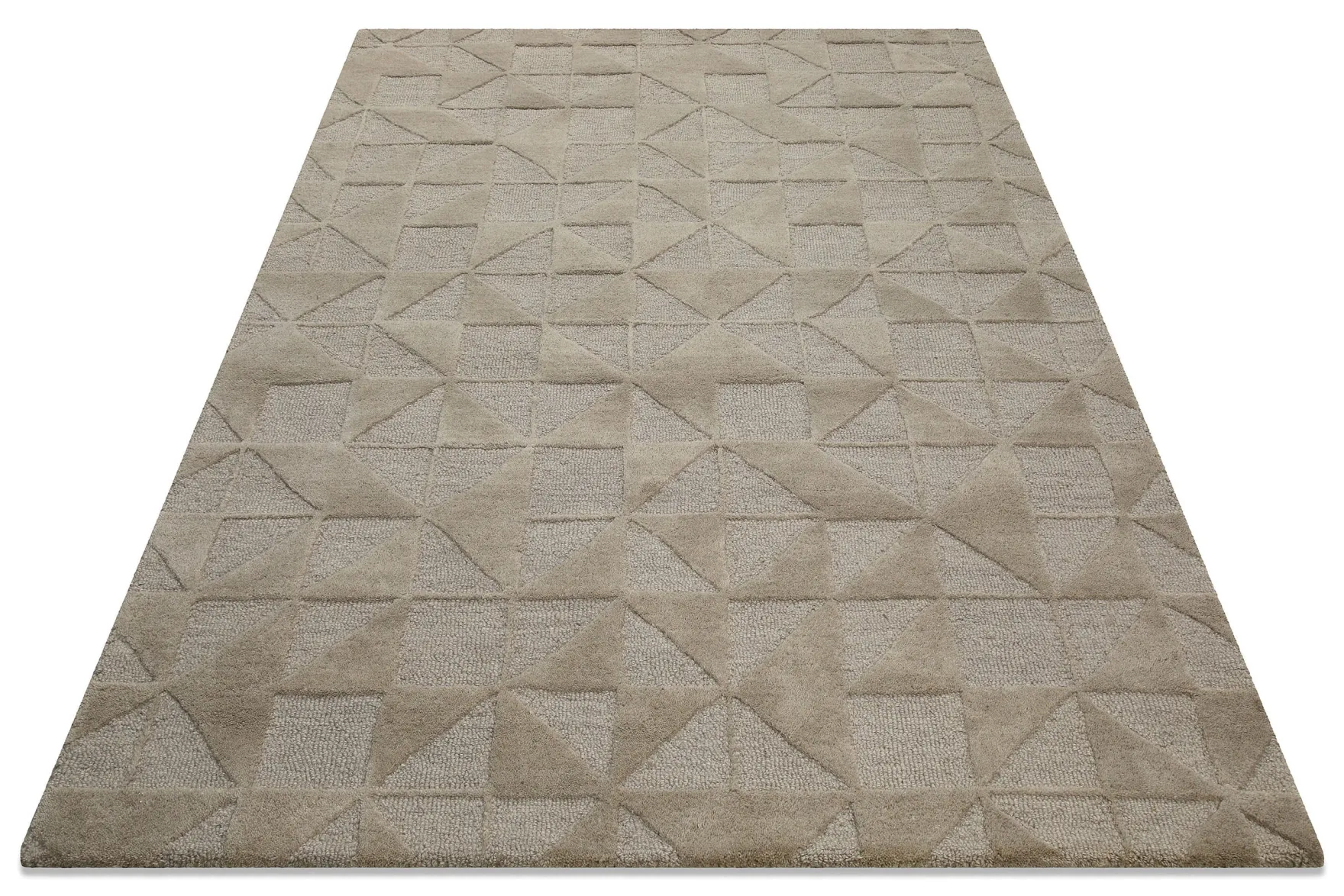 Kurzflor Teppich Sand Beige aus Schurwolle "Hamptons THIRTYSEVEN" WECONhome