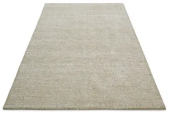 Kurzflor Teppich Sand Beige aus Schurwolle 