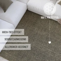 Kurzflor Teppich Sand Beige 