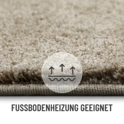 Kurzflorteppich Sand Beige 