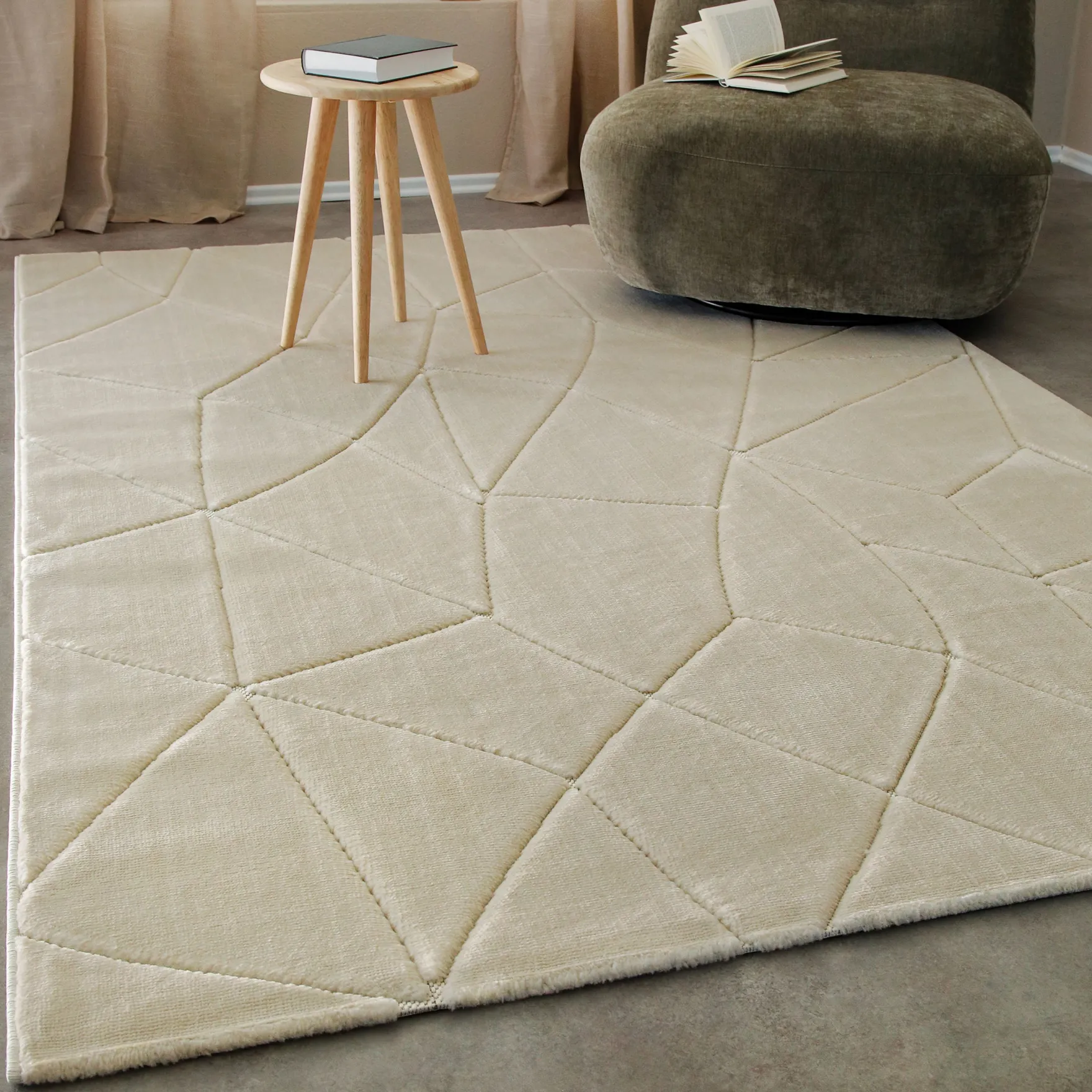 Kurzflorteppich Sand Beige "Unplugged" WECONhome