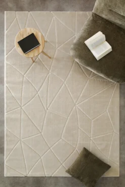 Kurzflorteppich Sand Beige