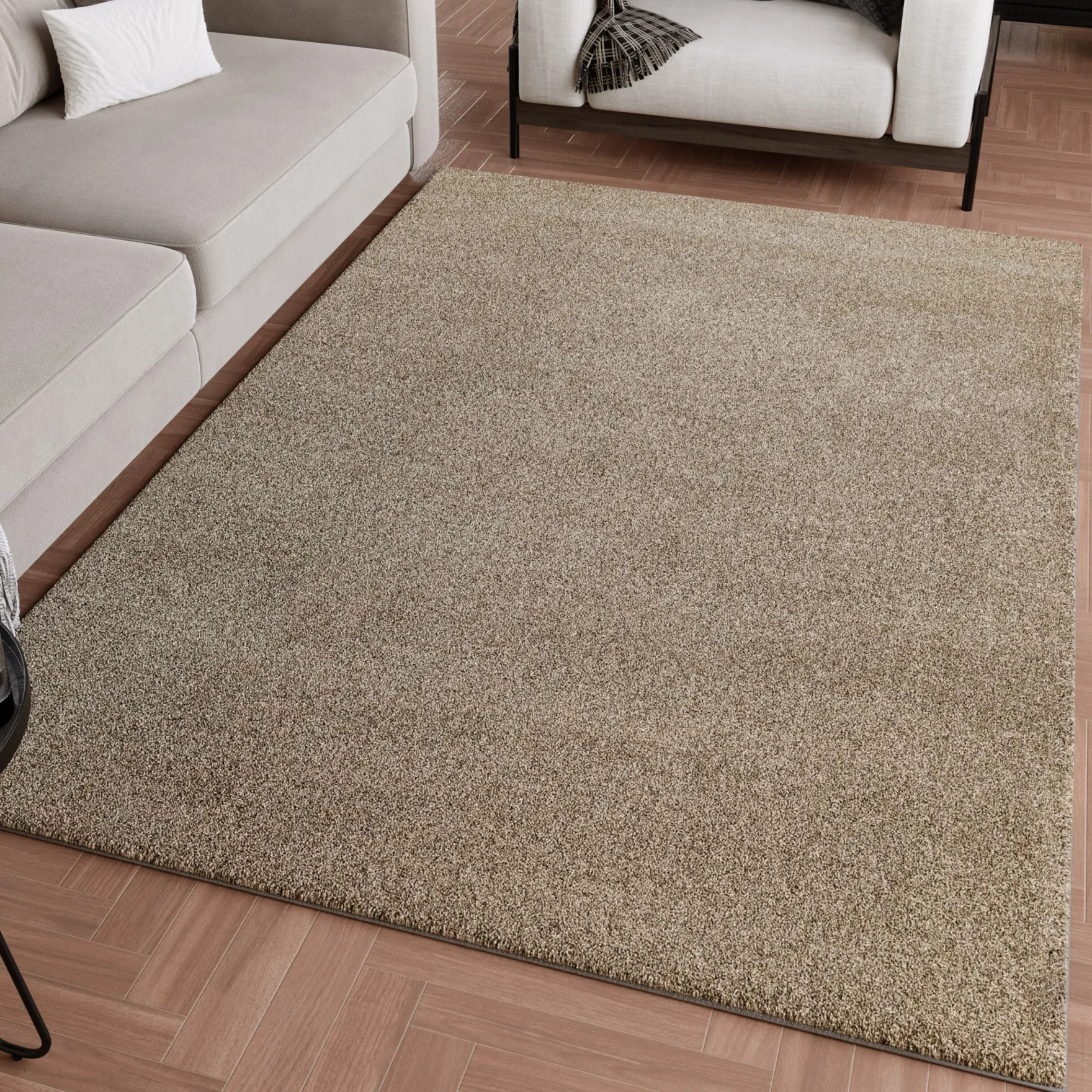 Kurzflorteppich Sand Beige "Wogh" WECONhome
