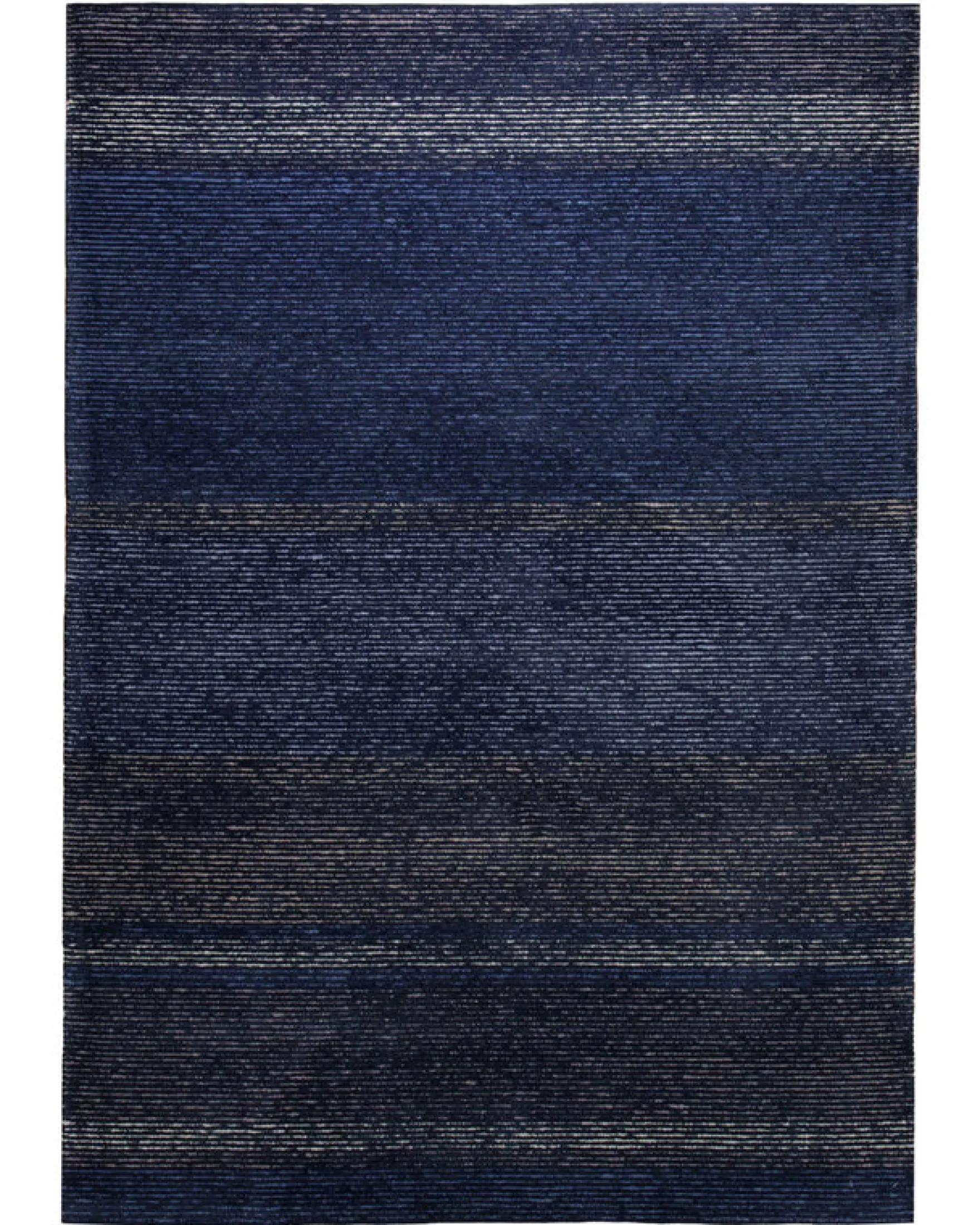 Marineblau im Streifenlauf -Handtuft 160 x 230 cm