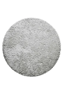 Nachhaltiger Teppich Rund Grau Silber soft & weich "Matteo" Homie Living