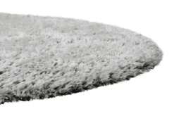 Nachhaltiger Teppich Rund Grau Silber soft & weich 