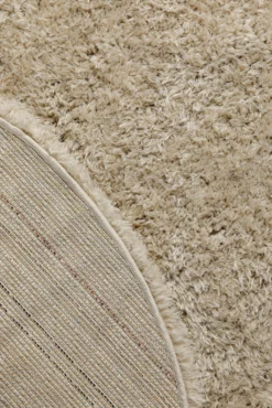 Nachhaltiger Teppich Rund Sand Braun soft & weich