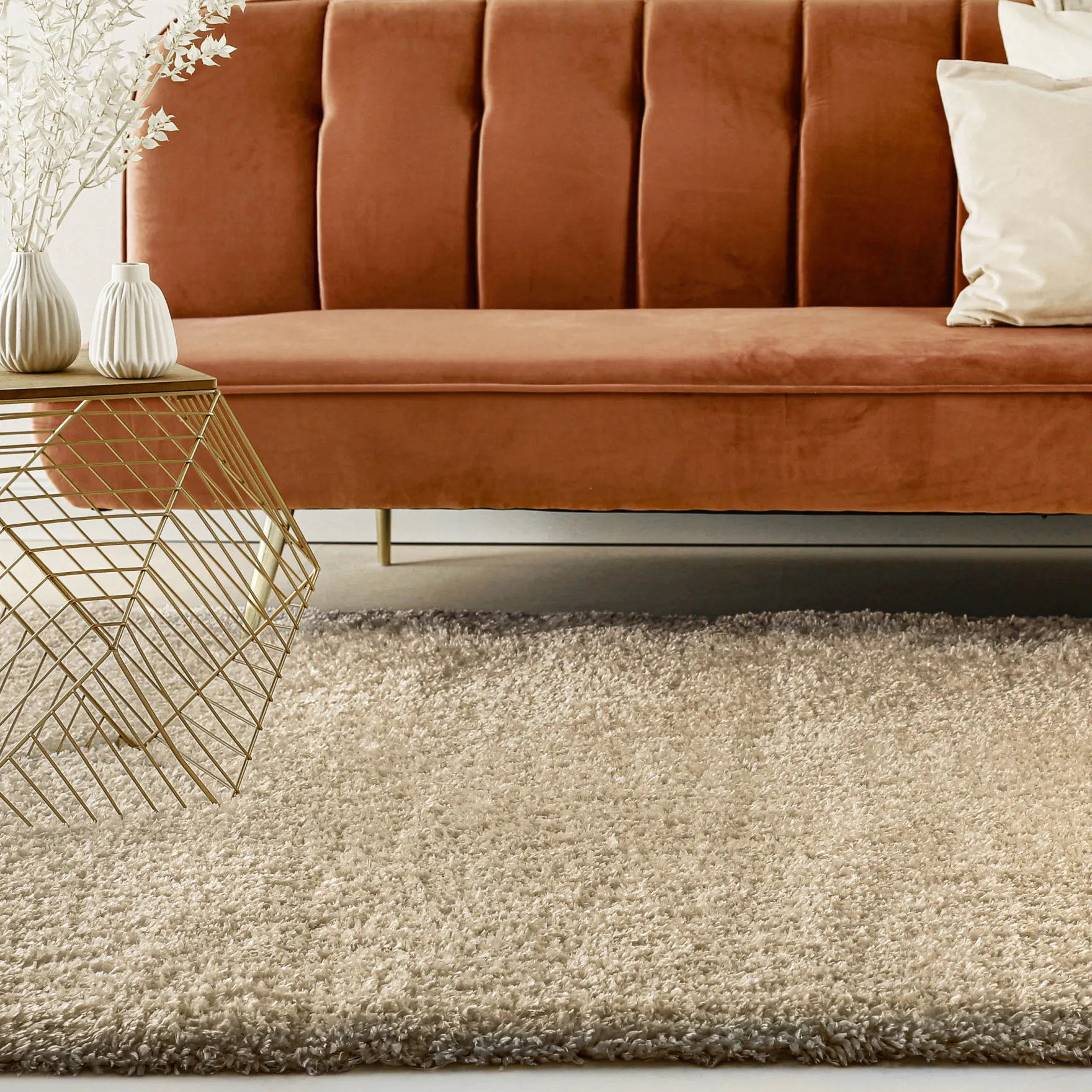 Nachhaltiger Teppich Sand Braun soft & weich "Matteo" Homie Living