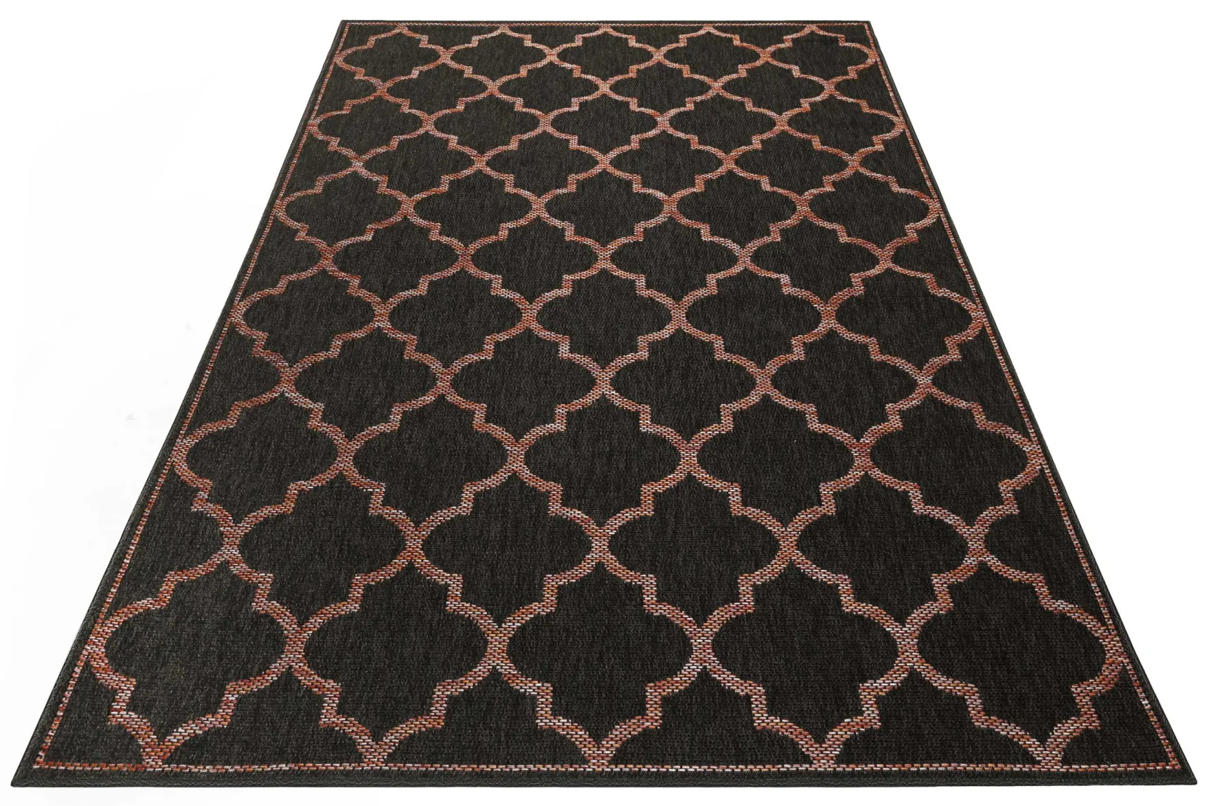 Outdoor Teppich Anthrazit Rot "Gleamy" WECONhome