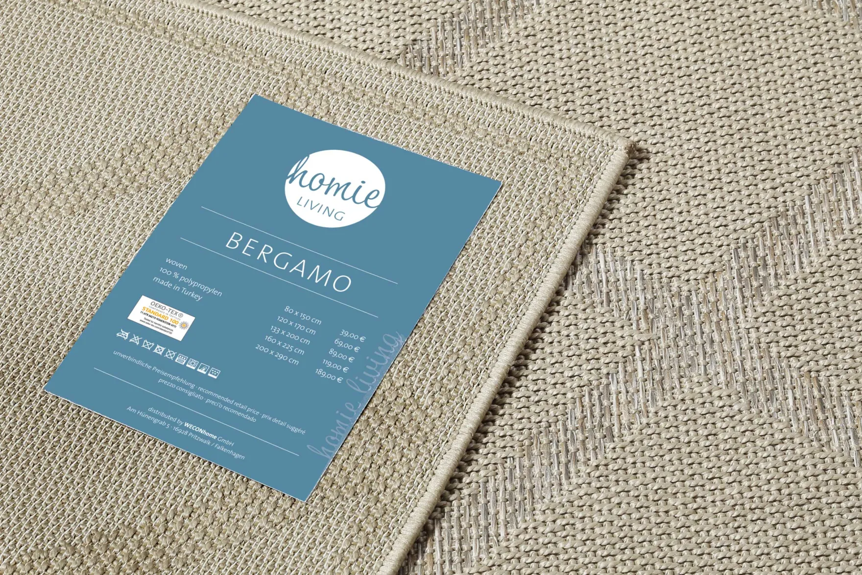 Outdoor Teppich Beige Grau "Bergamo" Homie Living