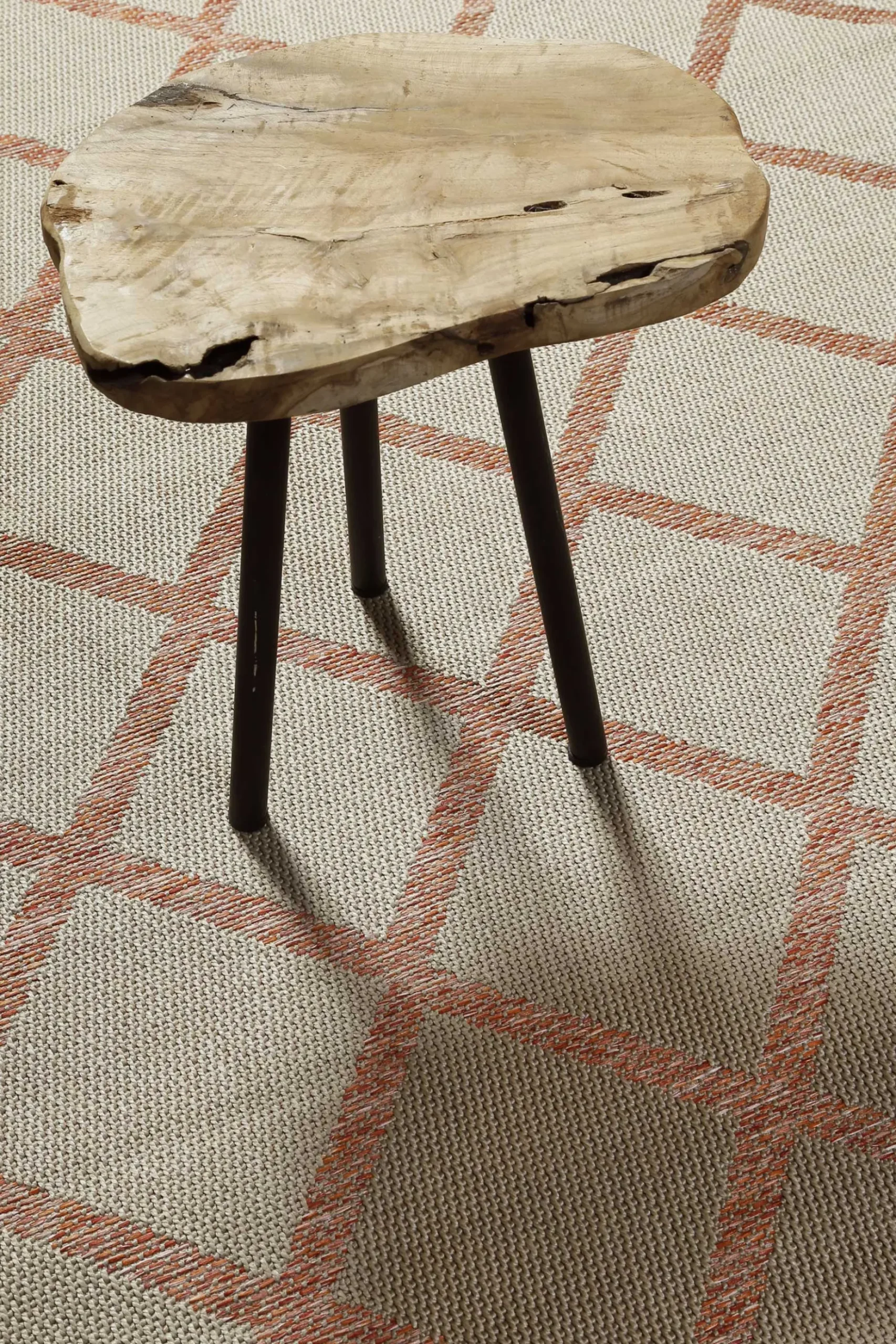 Outdoor Teppich Beige Rot "Bergamo" Homie Living