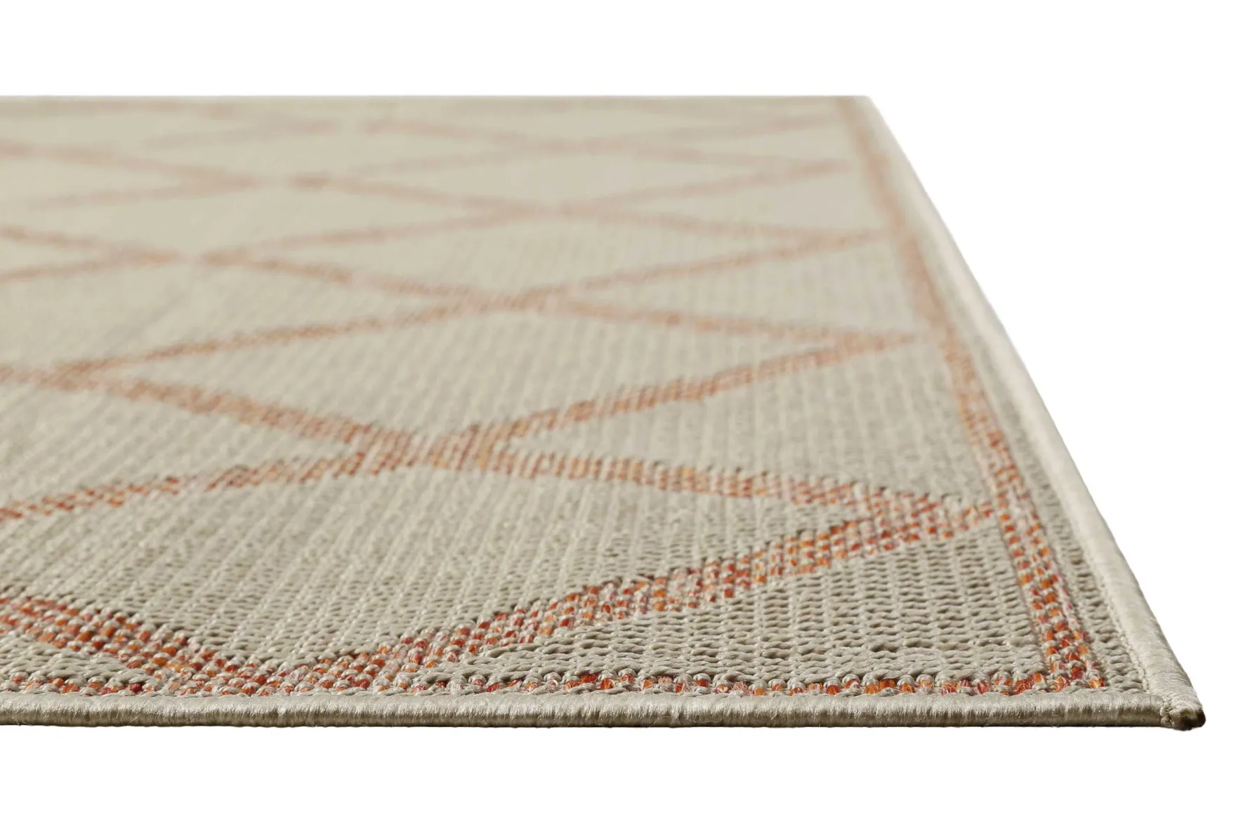 Outdoor Teppich Beige Rot "Bergamo" Homie Living