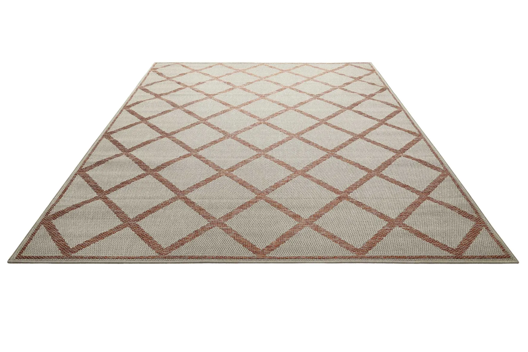 Outdoor Teppich Beige Rot "Bergamo" Homie Living