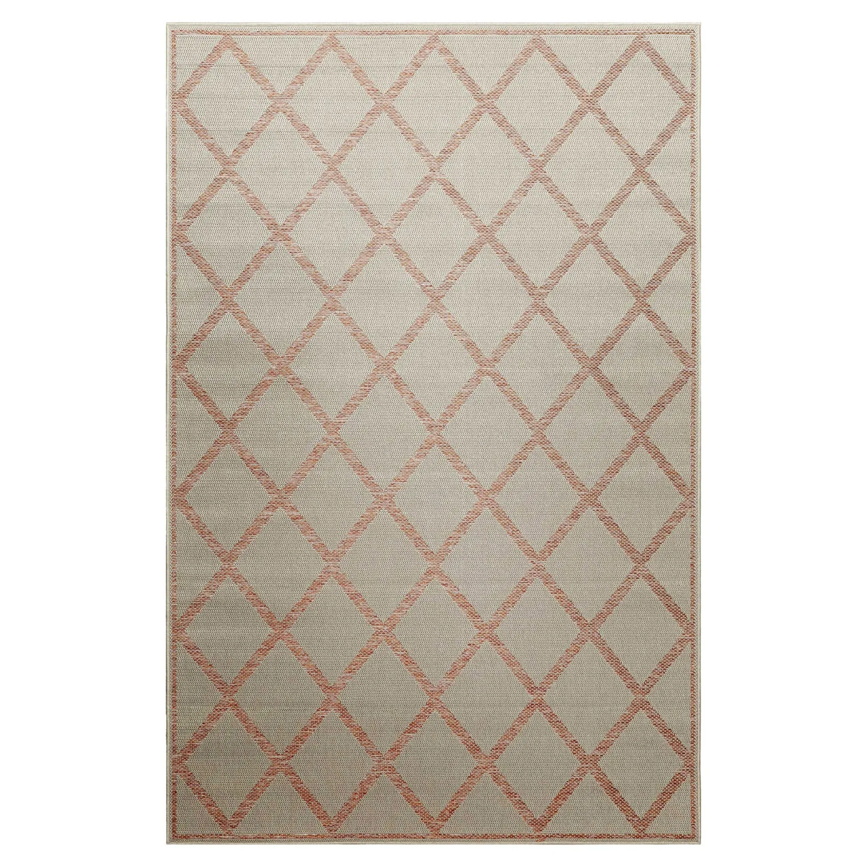 Outdoor Teppich Beige Rot "Bergamo" Homie Living