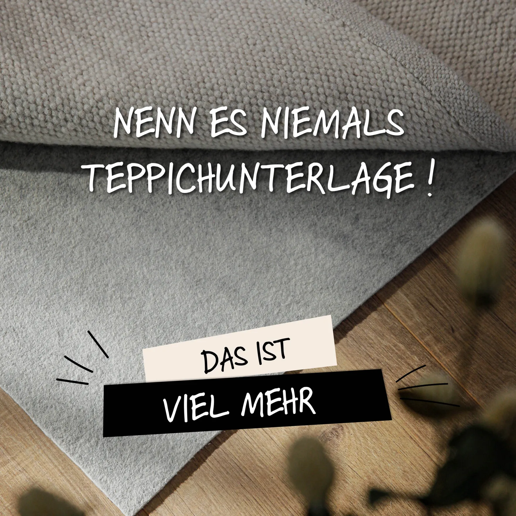Premium "RugPad" Teppichunterlage für sicheren Halt - WECONhome