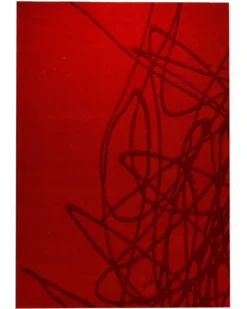 Rot auf Rot - Handtuft Wolle 160 x 230 cm