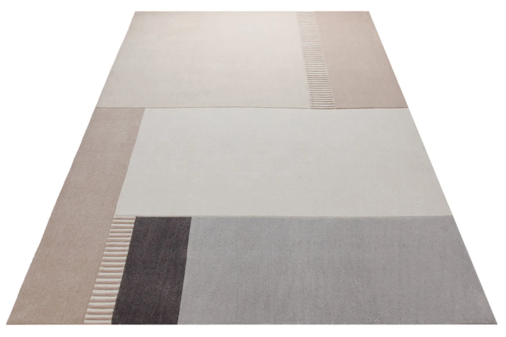 Sand und Wollweiß - Colourblock-Handtuft 160 x 230 cm