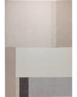 Sand und Wollweiß - Colourblock-Handtuft 160 x 230 cm
