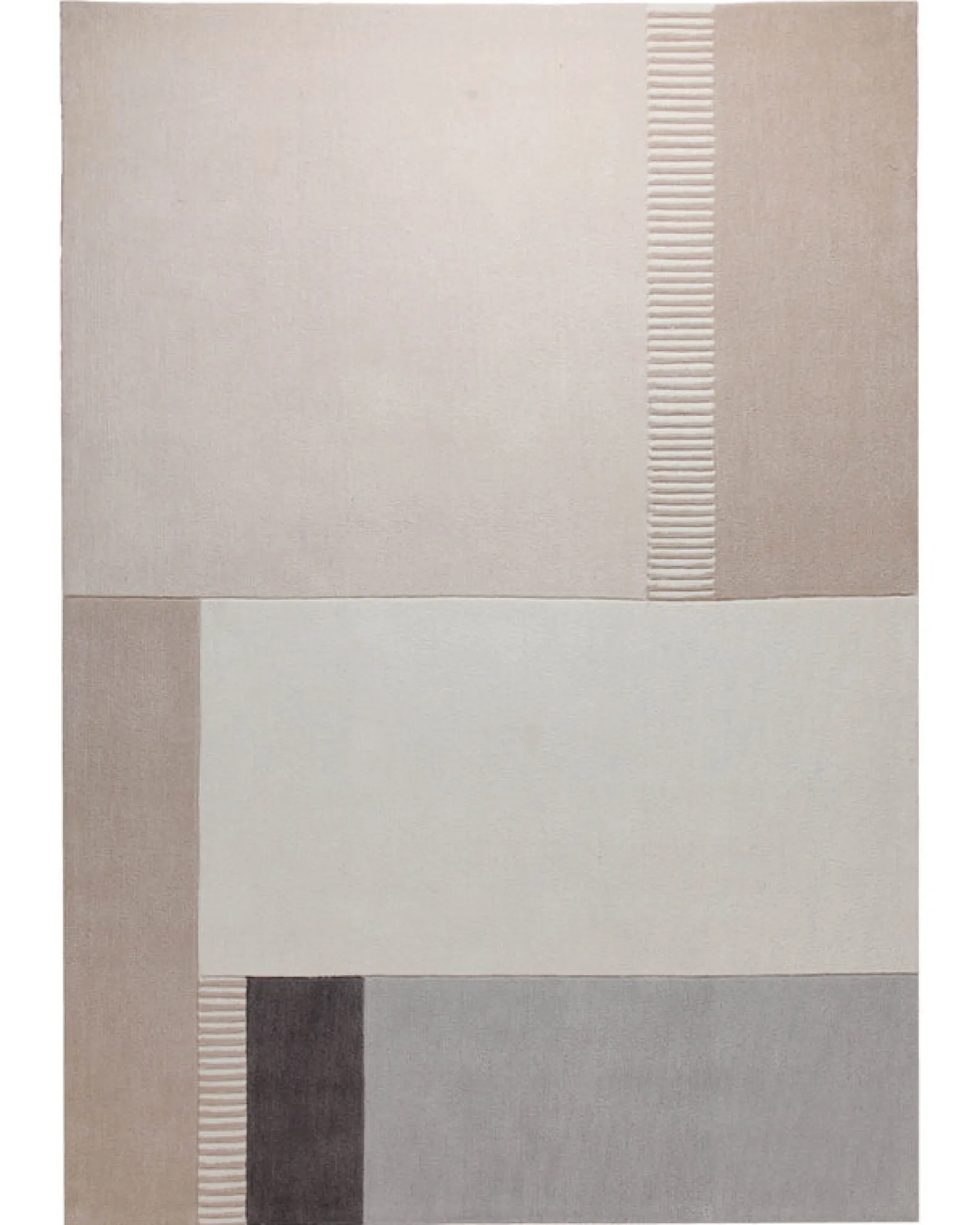 Sand und Wollweiß - Colourblock-Handtuft 160 x 230 cm
