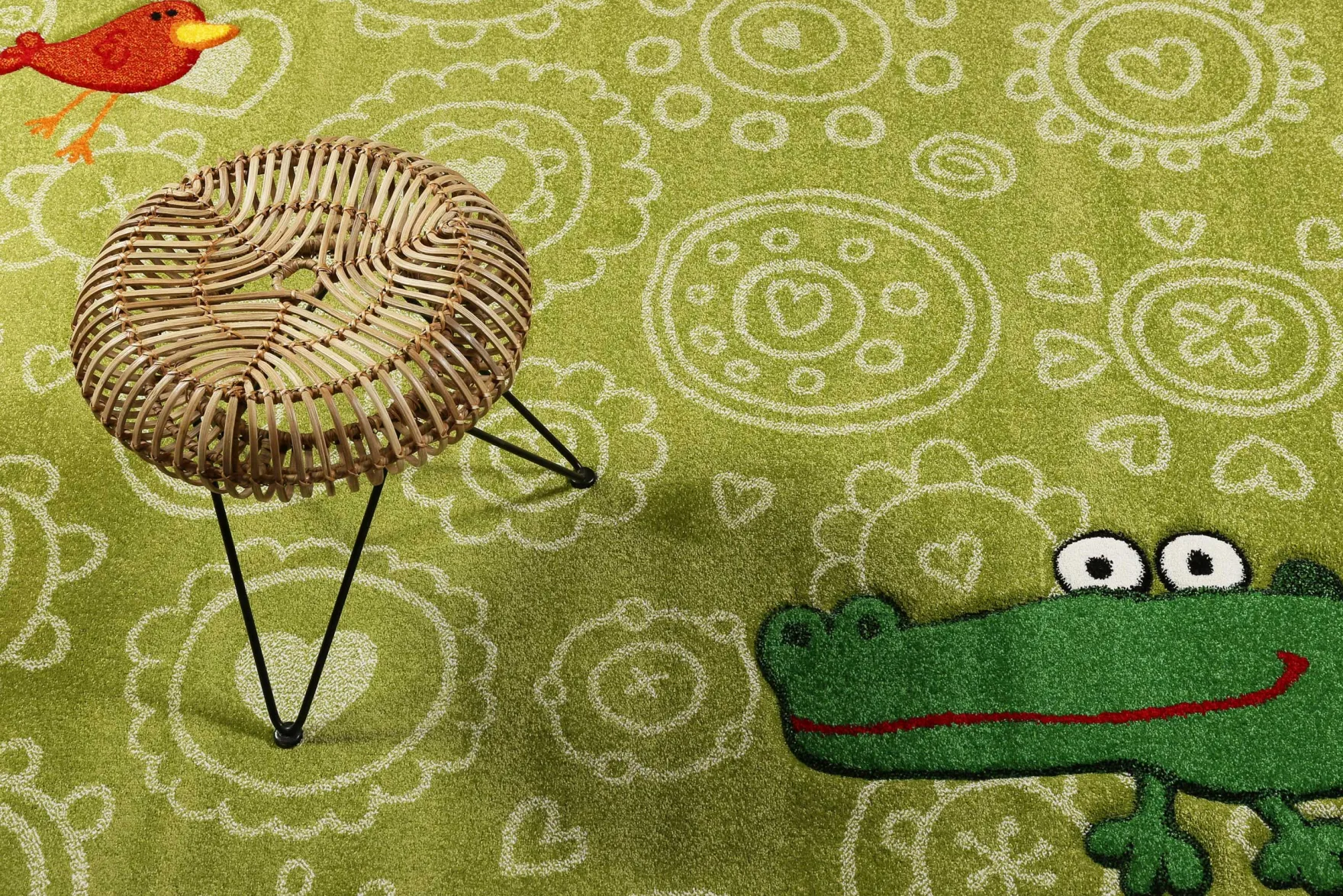 Sigikid Kinderteppich grün "Crocodile"
