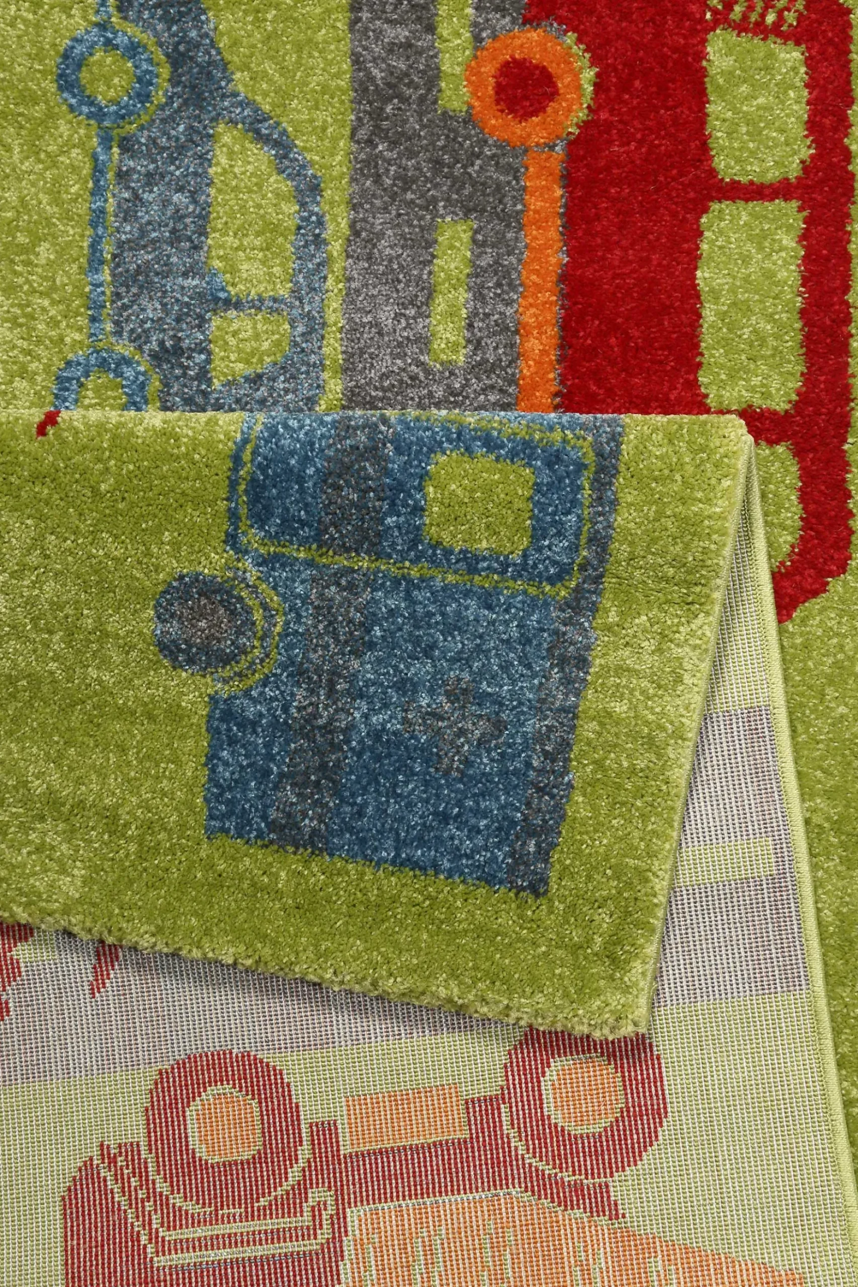 Sigikid Kinderteppich Grün Orange "Traffic"