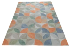 Spring Jacquard Print Teppich Baumwolle Kreisraster bunt 160x230 cm