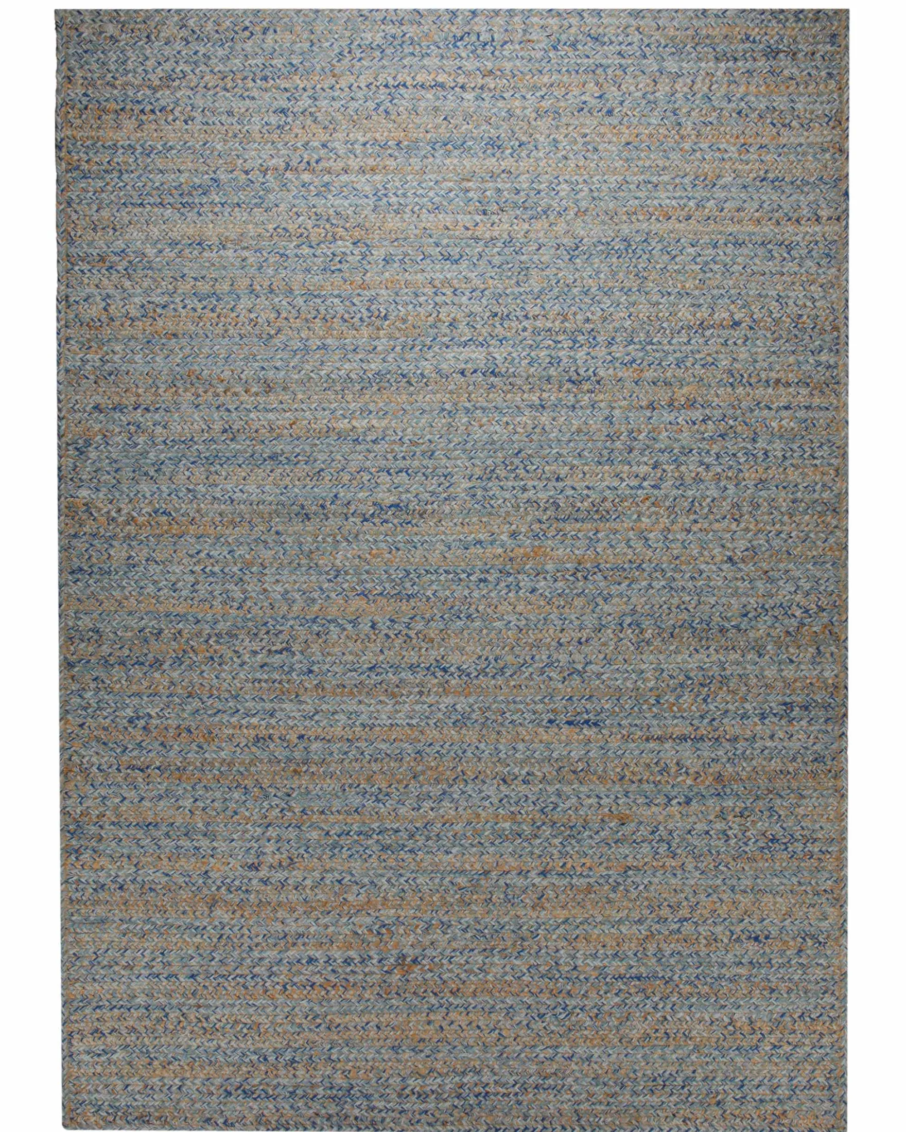 Summer Handwebteppich Wolle meliert blau natur 160x230 cm