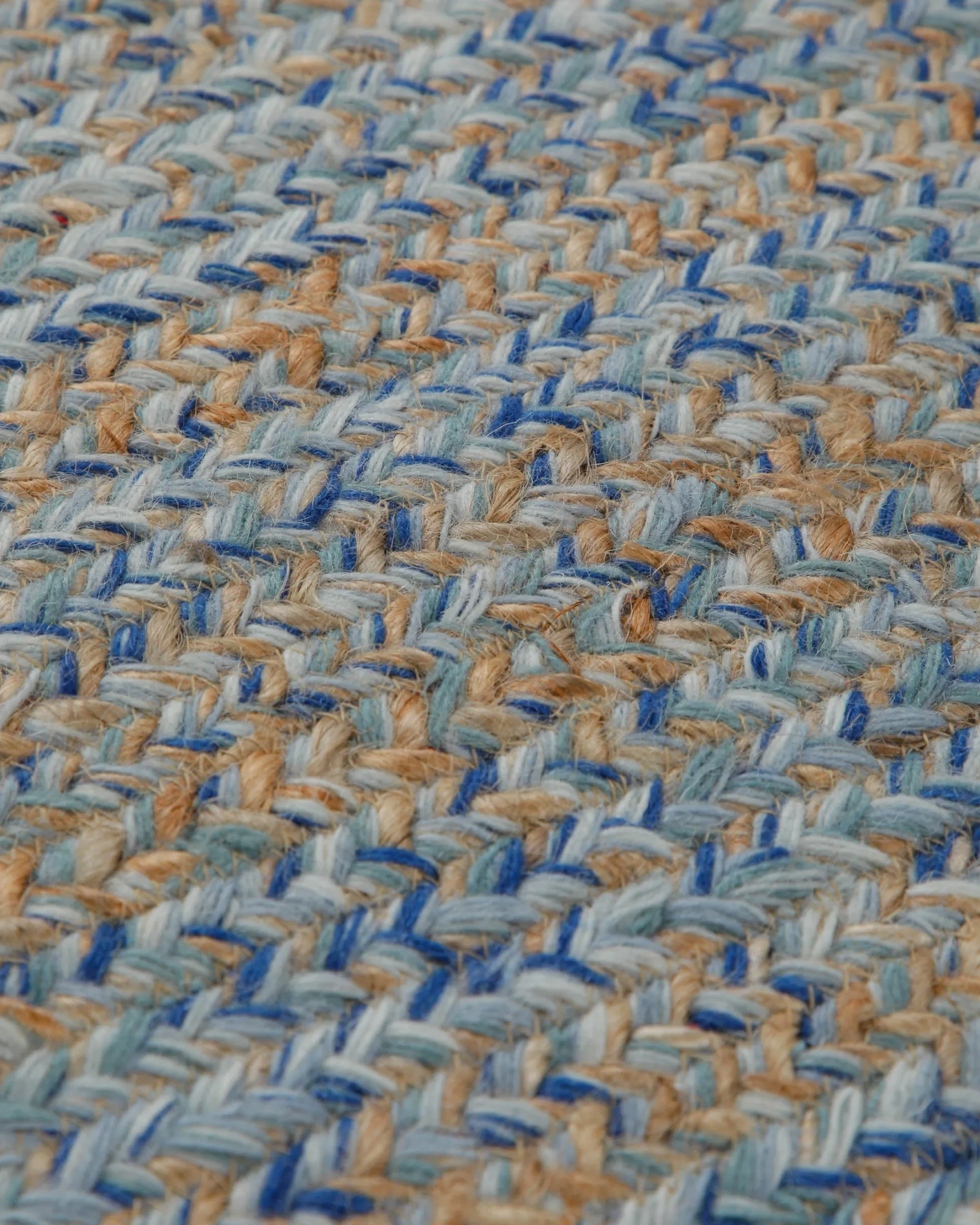 Summer Handwebteppich Wolle meliert blau natur 160x230 cm