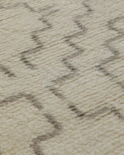 Summer Hochflor Handknüpfteppich Wolle naturweiß 160x230 cm