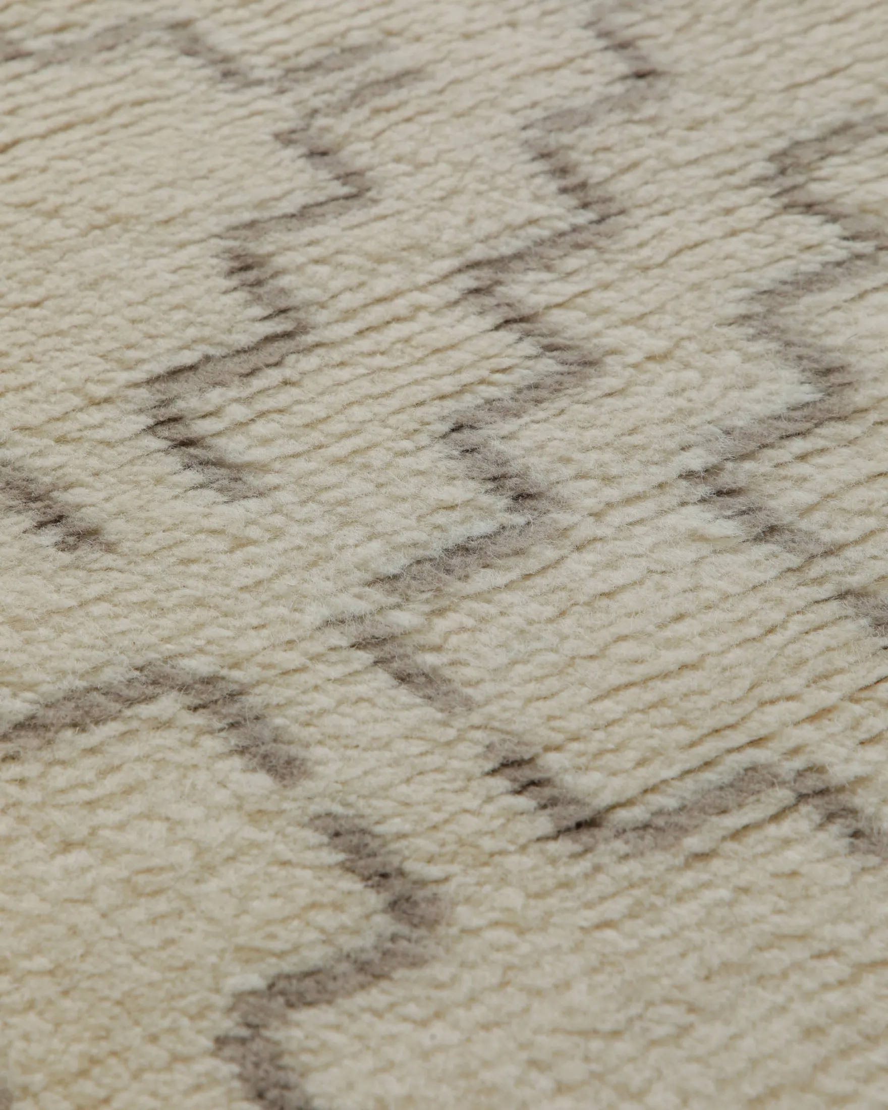 Summer Hochflor Handknüpfteppich Wolle naturweiß 160x230 cm