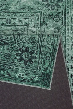Teppich Anthrazit Grün Vintage