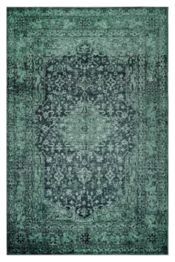 Teppich Anthrazit Grün Vintage