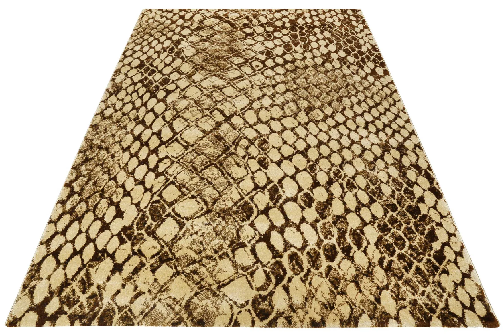 Teppich Beige Braun Kurzflor "Snake" WECONhome