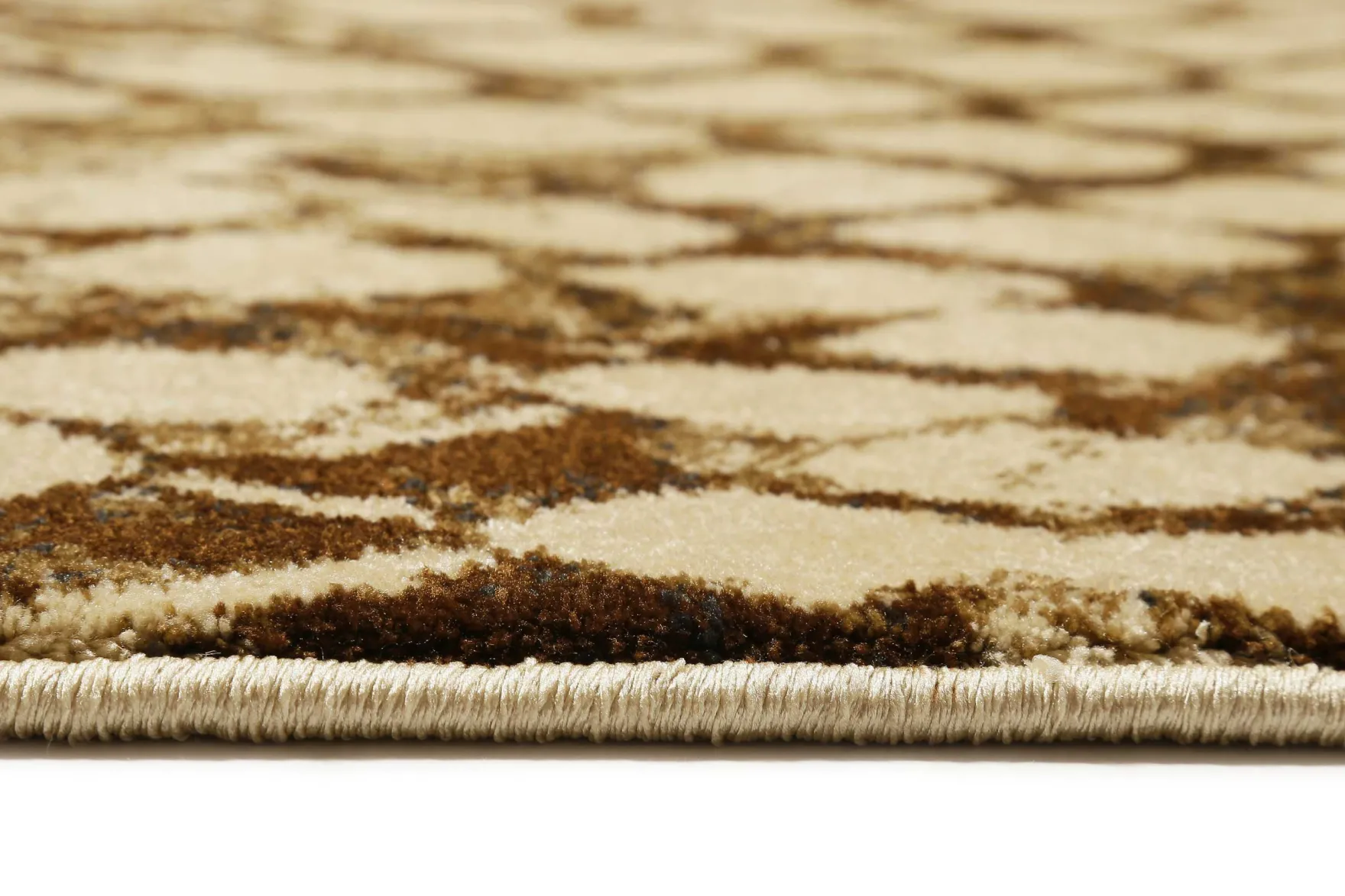 Teppich Beige Braun Kurzflor "Snake" WECONhome