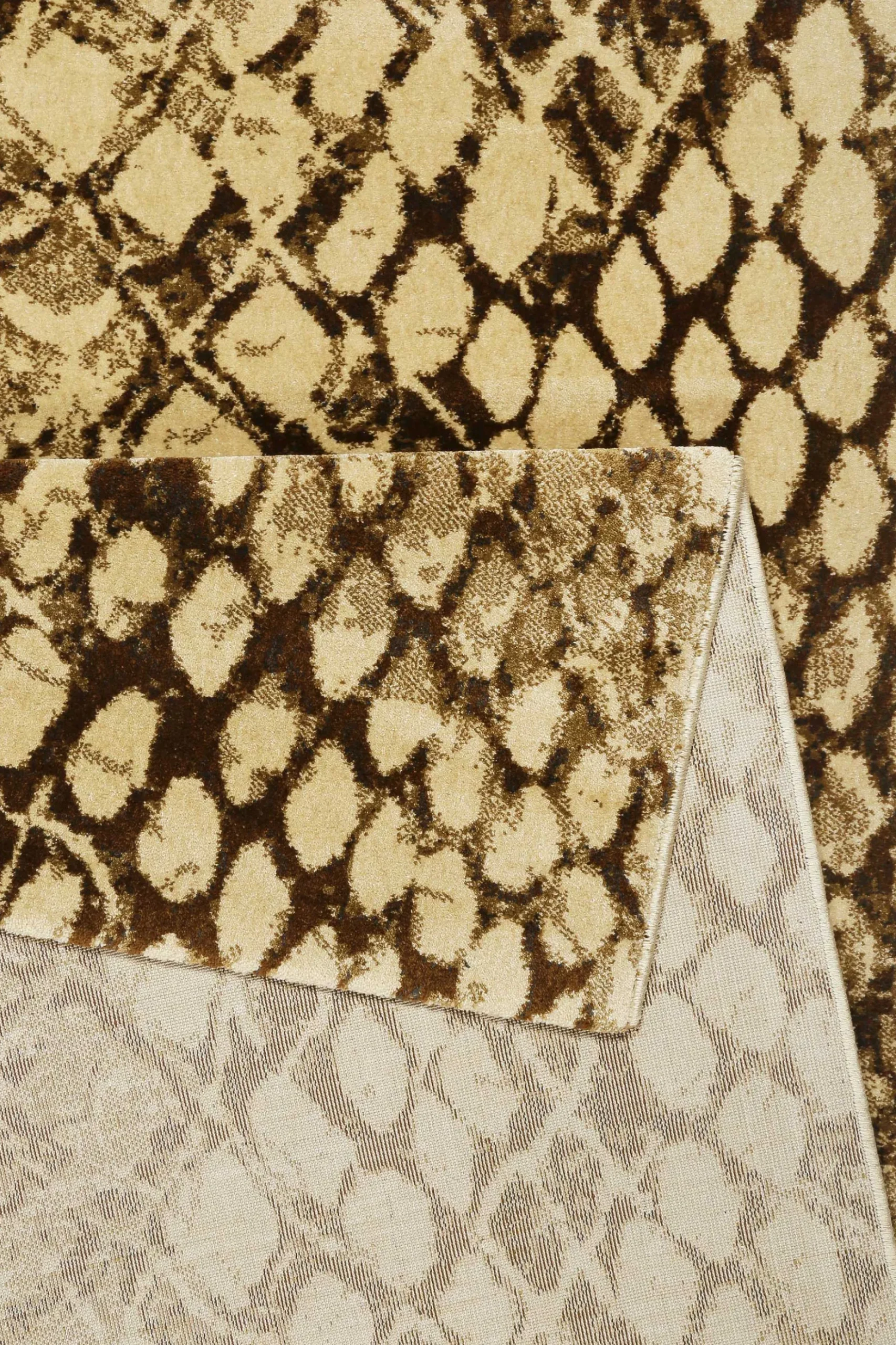 Teppich Beige Braun Kurzflor "Snake" WECONhome