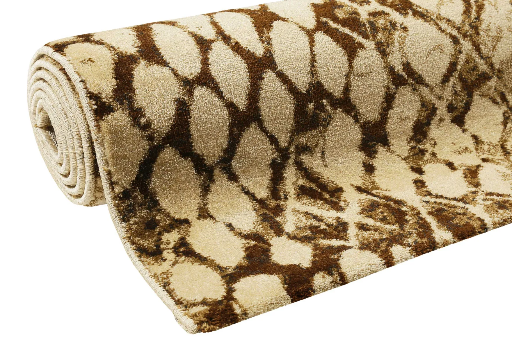 Teppich Beige Braun Kurzflor "Snake" WECONhome