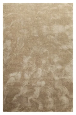 Teppich Beige Braun meliert Hochflor 