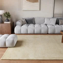 Teppich Beige Hochflor