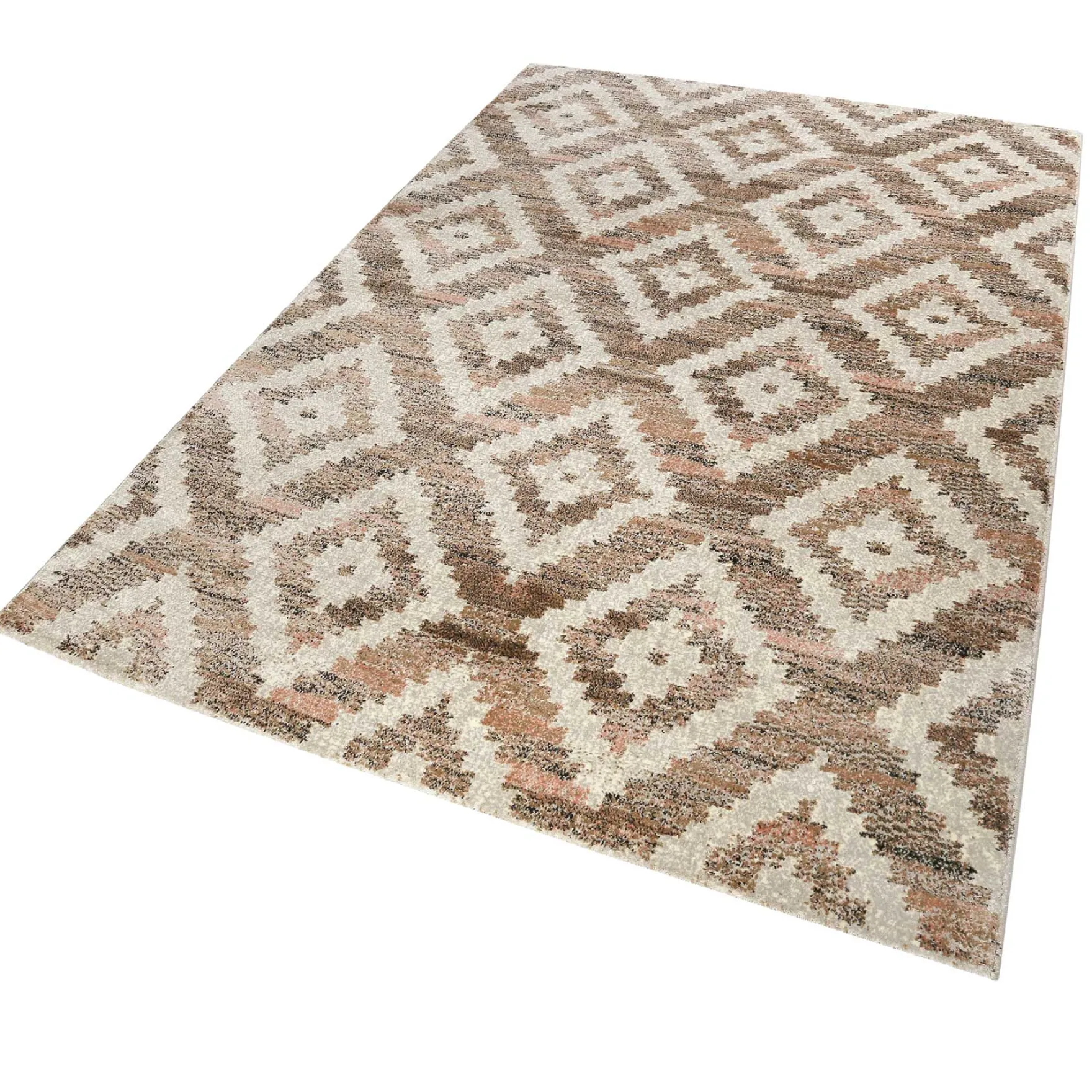 Teppich Beige Rosa Braun Kurzflor "Passion 2.0" WECONhome